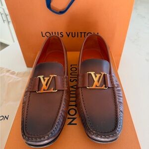Louis Vuitton Dark Brown Leather Loafers